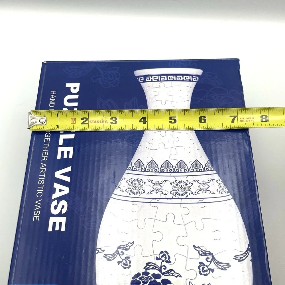 3D Puzzle Vase Blue & White‎ Porcelain Style 160 Piece Jigsaw Flower Vase